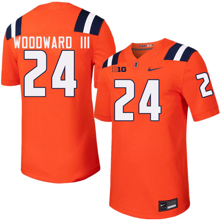 Men #24 Vernon Woodward III Illinois Fighting Illini College Football Jerseys Stitched-Orange